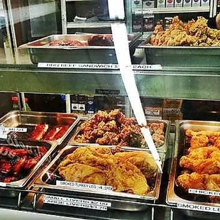 a variety of food items on display