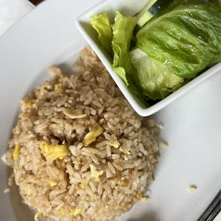 Side of fried rice &amp; salad