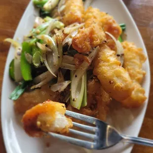 Salt and Pepper chicken,pork fried rice!