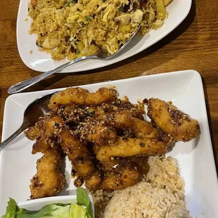 Pong Pong chicken with fried rice &amp; Pineapple fried rice with chicken