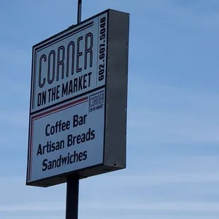 a sign for corner on the market