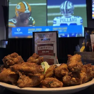 a bowl of fried chicken