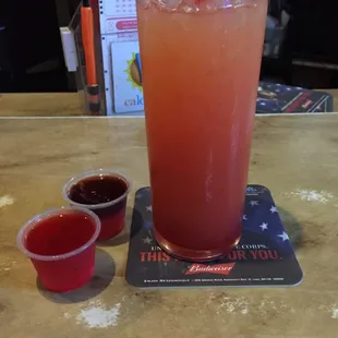 Tequila sunrise and Jell-O shots