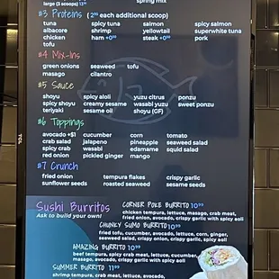 Menu as of July 2022