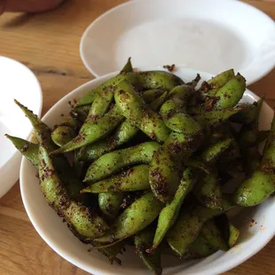 Spicy Garlic Edamame