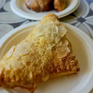 Apple turnover and cinnamon roll.