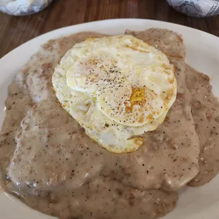 Biscuits and gravy and I'm in Buddhist temple all whites. Oh well, impermanence and live in the here and now.