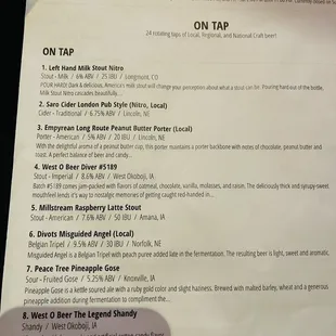 Beer  Menu