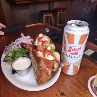 Meatball sand. melted moz., included house salad.