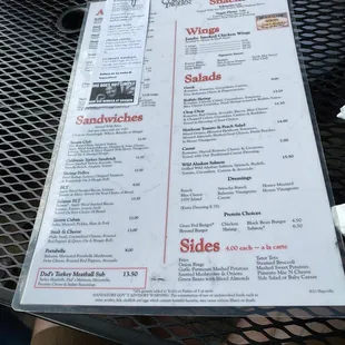 the menu