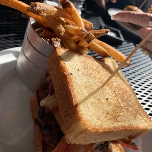 Tavern melt with french fries....... Cheesy and delicious!