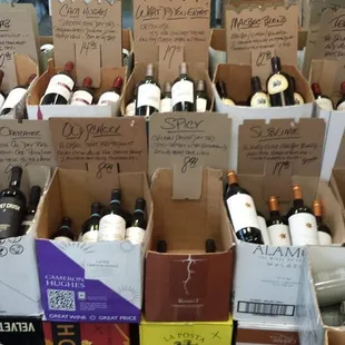 a variety of bottles of wine
