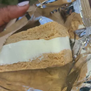 Key lime pie ice cream sandwich.