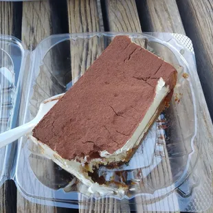 $4.99 tiramisu - awesome taste with boozy coffee-soaked bottom layer!