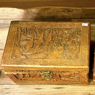 Hand carved divot box