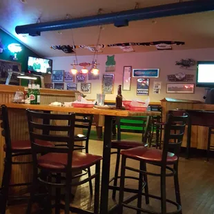 View of the pool tables area.