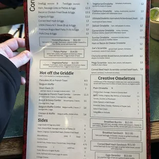 Current menu