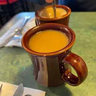 Fresh hot Coffee that they ground the beans fresh here for each pot of  coffee