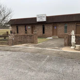 the entrance to the restaurant