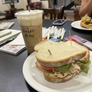 caramel loco and turkey sandwich