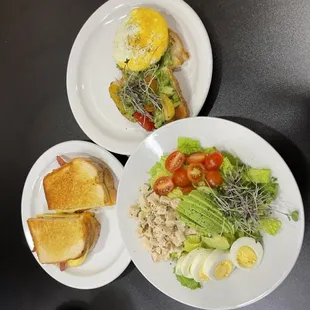 Chef salad, breakfast sandwiches