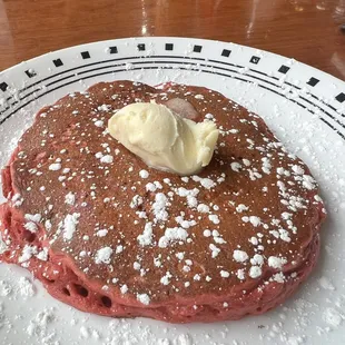 Red velvet pancakes