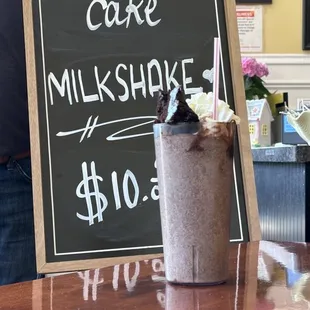 Chocolate cake milkshake