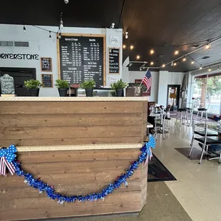 Front counter and menu