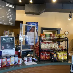 the counter and menu