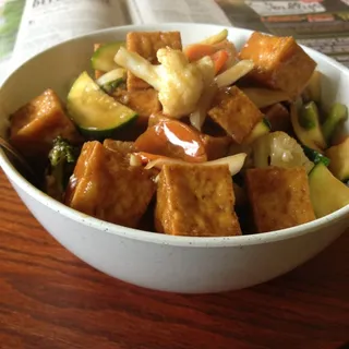 Fried Tofu Stir Fry Rice Bowl