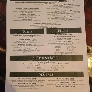 the menu