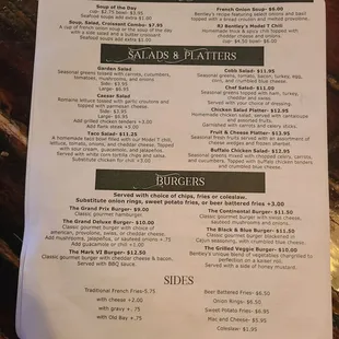 the menu