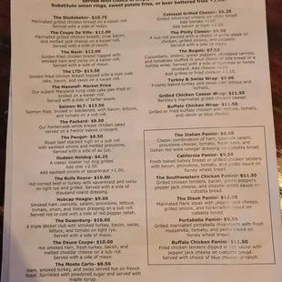 menu