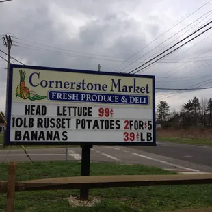 a sign for the business