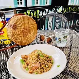a plate of food on a table