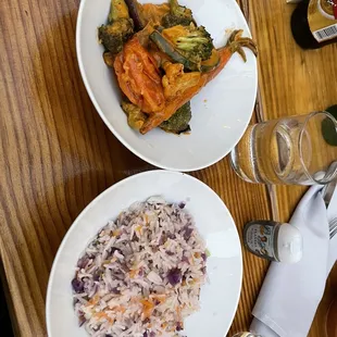 Side of veggies, rice pilaf