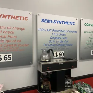 Price of oil change as of 11/7/24