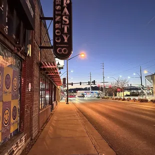 an empty street in a small town
