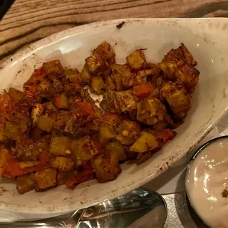 Curried Potatoes (GF, Available Vegan)