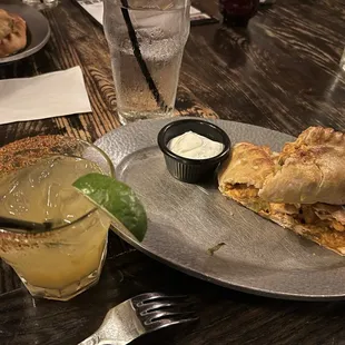 Chicken Tikka Masala (Red Curry), mezcal margarita