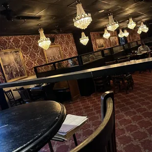 a man walking through a restaurant