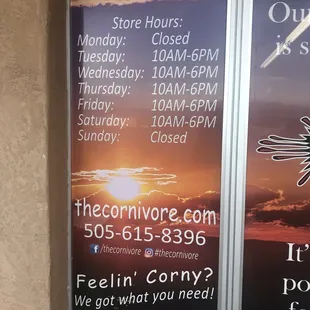 store hours and hours