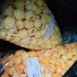 Sharp Chedder, Movie Butter, Cookies nd Cream Poprcorn