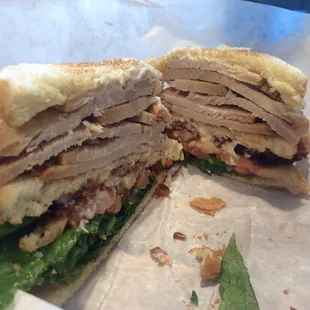 Look at this giant turkey club! Absolutely huge!