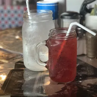 Drinks in mason jars