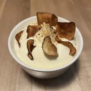 Coffee, potato dessert