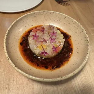 florida fish, guajillo, cilantro, grapefruit (i think this is that dish!) (10/03/24 menu)