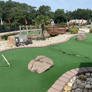 Torn up carpet on the green