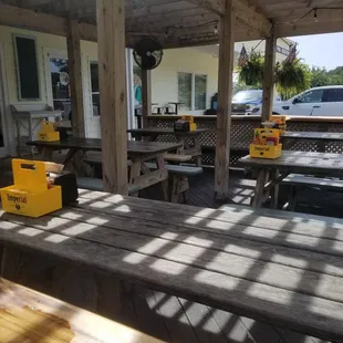 Clean outdoor seating