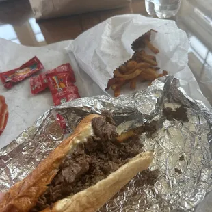 &quot;Philly Cheese Steak Sub and Fries&quot;